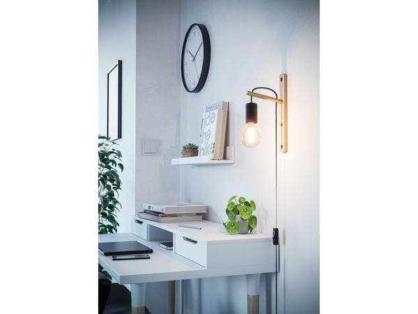 EGLO POCKLEY, E27, IP20, Svart, Brun