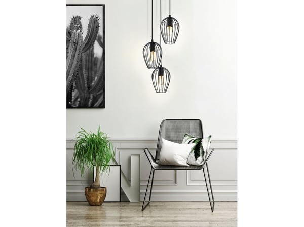 Eglo Newtown - Taklampe - 3 innganger - E27 - svart