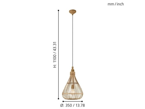 EGLO AMSFIELD PENDEL E27 Ø350 BAMBU