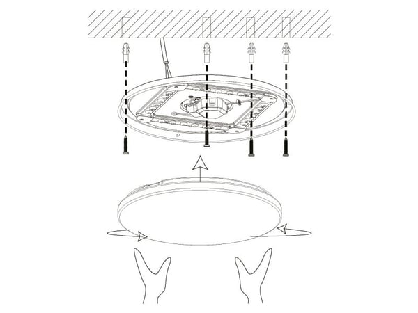 EGLO POGLIOLA tak-/plafondlampe Ø500 34W 5000 lm 4000K hvit