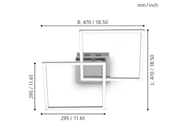 EGLO PALMAVES 1 taklampe L665 3900lm 3000-6500K B.ALU m/fjernb.