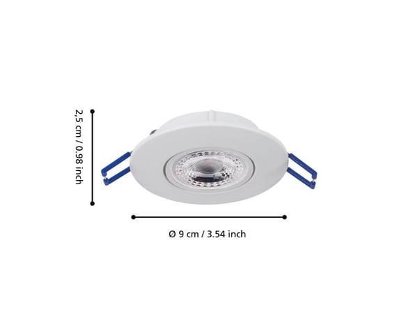 EGLO ZUJAR innbyggingssett Ø90 3x340LM hvit