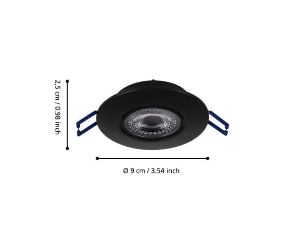 EGLO ZUJAR innbyggingssett Ø90 3x340lm sort