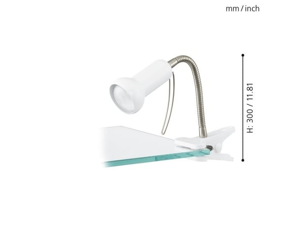 EGLO FABIO FLEX klemspot i hvit/grå