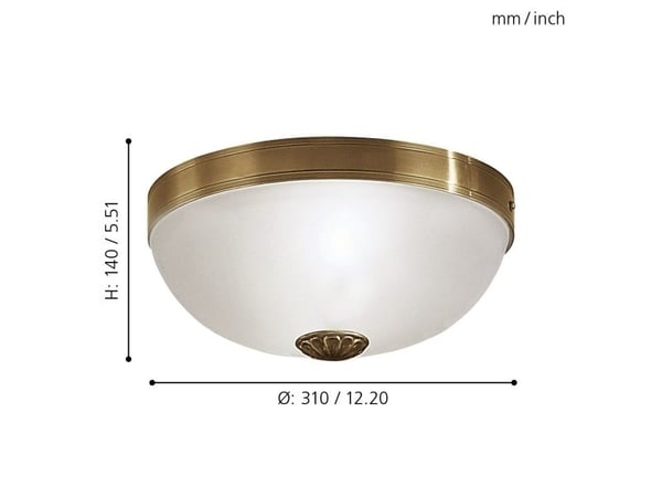 EGLO Imperial, 2 ampuller, E27, IP20, Bronse