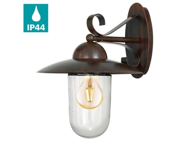 Eglo Milton - Vegglampe - 1 sokkel - E27 - blank, antikkbrun