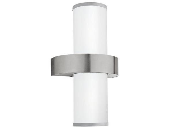 Eglo Beverly - Vegglampe - 2 holdere - E27 - sylinder - rustfritt stål, hvit