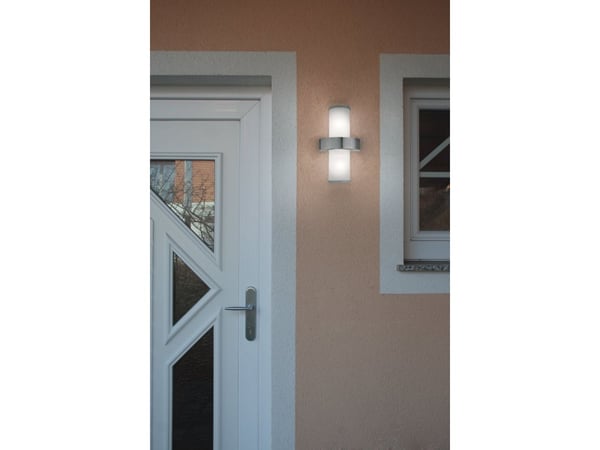 Eglo Beverly - Vegglampe - 2 holdere - E27 - sylinder - rustfritt stål, hvit