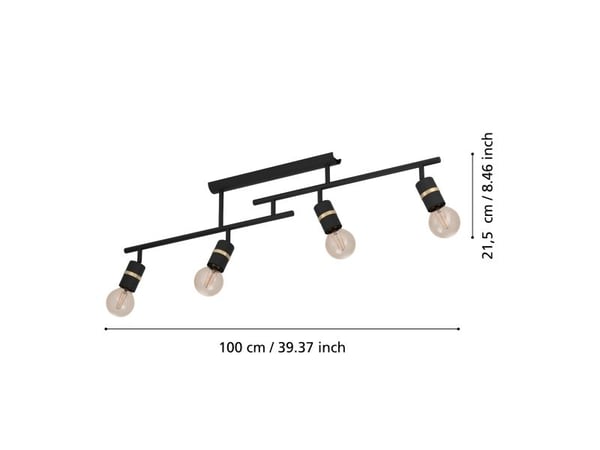 EGLO LURONE, LED, E27, IP20, Svart, mässing