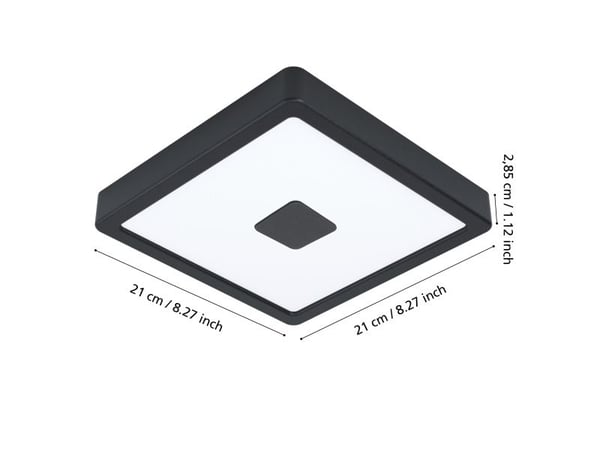 EGLO Iphias 2, LED, Ikke-utskiftbare pærer, 3000 K, 2000 lm, IP44, Sort, Hvit