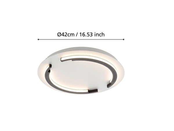 EGLO ZAMPOTE CEILING Ø420 3400LM HVIT/SVART
