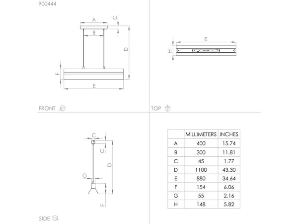 EGLO TARRAFO PENDEL 4XE27 L880 SORT