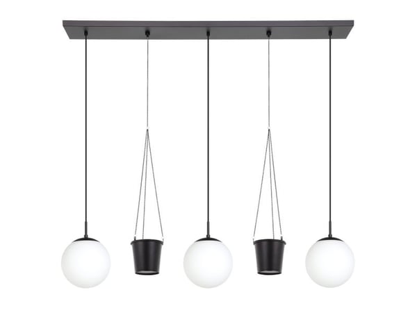 EGLO Rondo 3, Sort, Hvit, Hvit, Glass, Stål, Rund, Sort, Innendørs