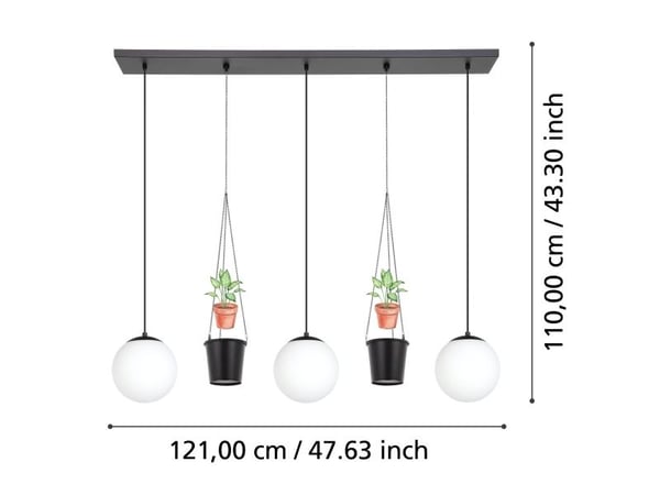 EGLO Rondo 3, Sort, Hvit, Hvit, Glass, Stål, Rund, Sort, Innendørs