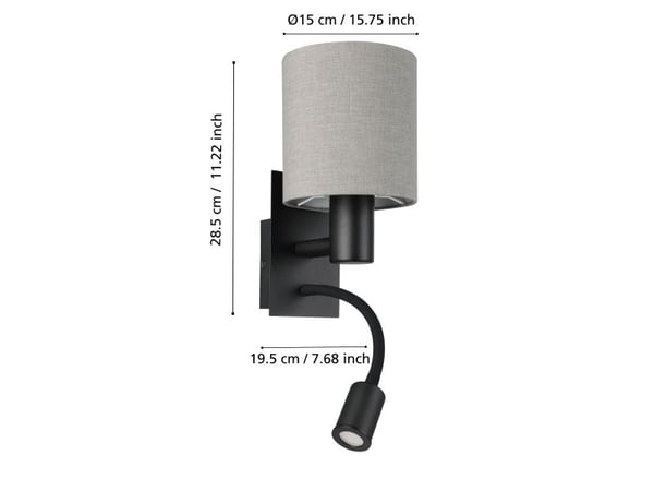 EGLO PASTERI VÆG 2L SORT/ANTHRACITE