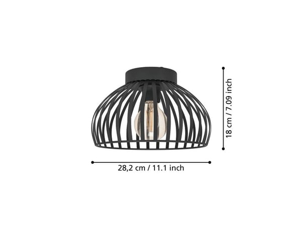EGLO MOGANO 3 LOFT E27 Ø280 SORT