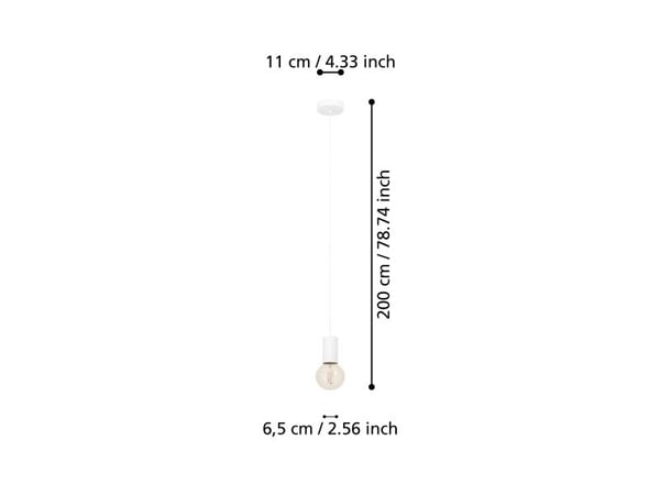 EGLO POZUETA 1 RIIPUS E27 VALKOINEN