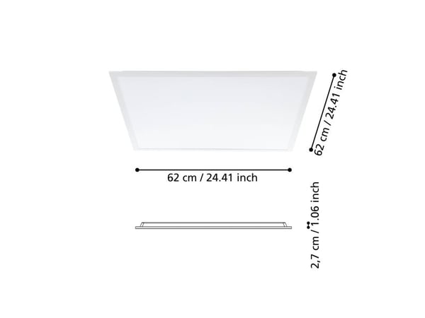 EGLO RABASSA, LED, 4000 K, 5200 lm, IP20, Hvit