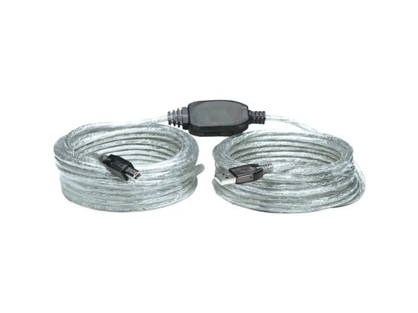 Manhattan 510424, 11 m, USB A, USB B, 2.0, 480 Mbit/s, Sølv