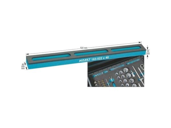HAZET 163-522X50, Skuminnlegg, 1 stykker, 50 mm, 522 mm, 33 mm, 21 g