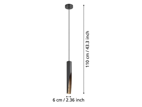 EGLO BARBOTTO pendellampa GU10 svart/EG FSC