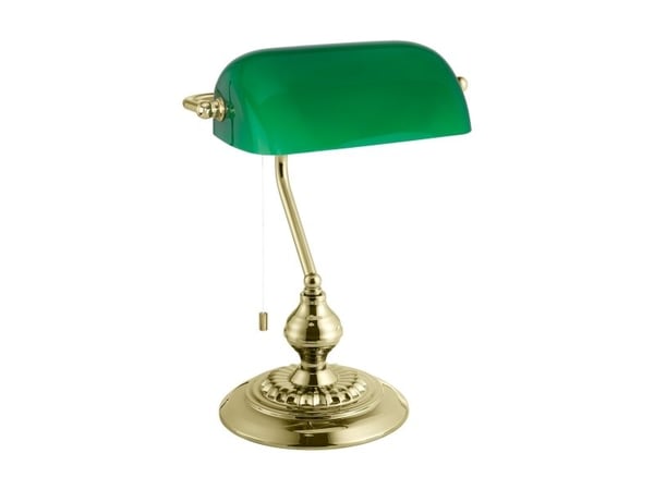 Eglo Banker - Skrivebordslampe - 1 sokkel - E27 - grønn, messing