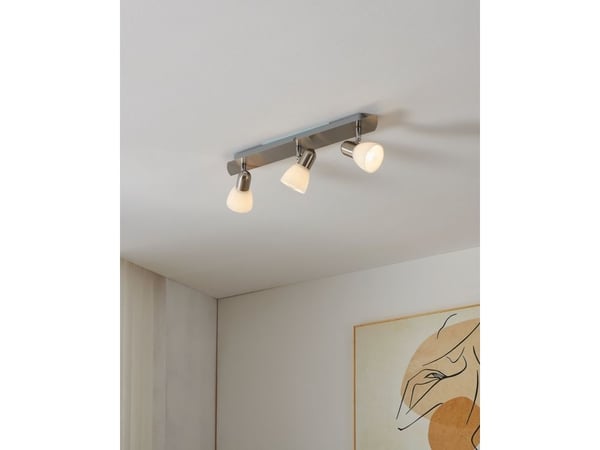 EGLO ENA spotlight i børstet stål med satinhvit glassdiffusor, 3L