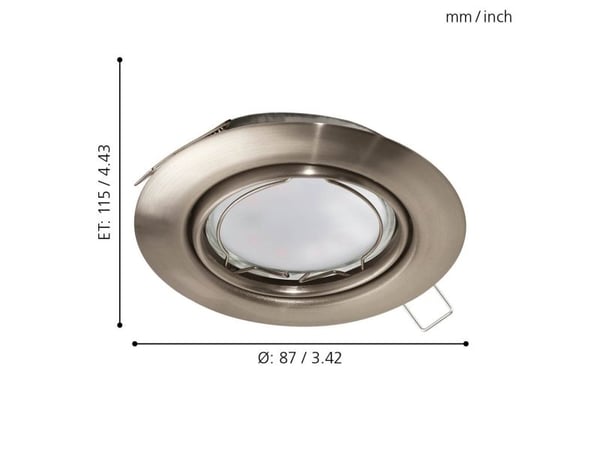 EGLO Peneto, Overflateegnet, Ikke-utskiftbare pærer, LED, 5 W, 3000 K, Nickel