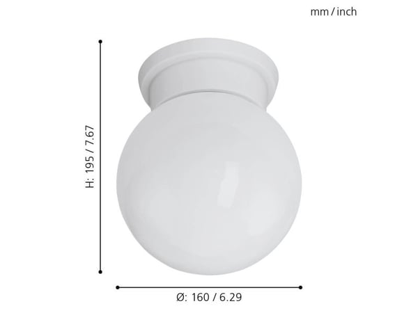 EGLO Durelo, E27, IP20, Hvit