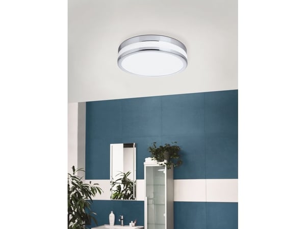 [OUTLET] - EGLO Led Palermo, Ikke-utskiftbare pærer, 3000 K, 950 lm, IP44, Kromfarget, Hvit