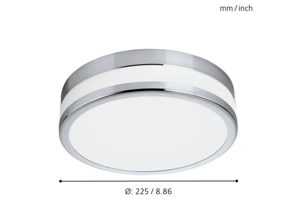 [OUTLET] - EGLO Led Palermo, Ikke-utskiftbare pærer, 3000 K, 950 lm, IP44, Kromfarget, Hvit