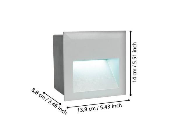 EGLO ZIMBA-LED, Spotlys, Sølv, Støpt aluminium, IP65, II, Sølv