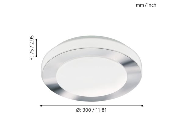 EGLO Led carpi, 3000 K, 950 lm, IP44, Kromfarget, Hvit