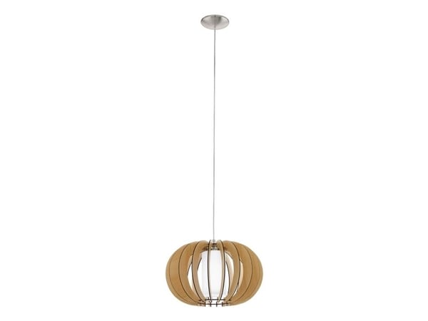 EGLO STELLATO 1 pendellampa i lönnfärgat trä med opal glasskärm