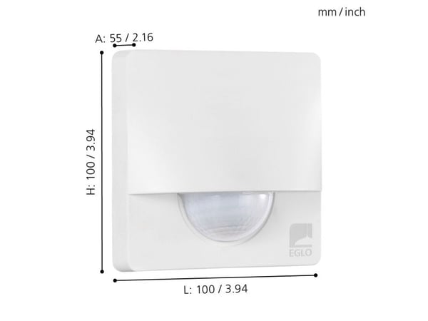 EGLO DETECT ME 3, Rörelsesensor, Vit, Plast, IP44, Vit, Rörelsesensor