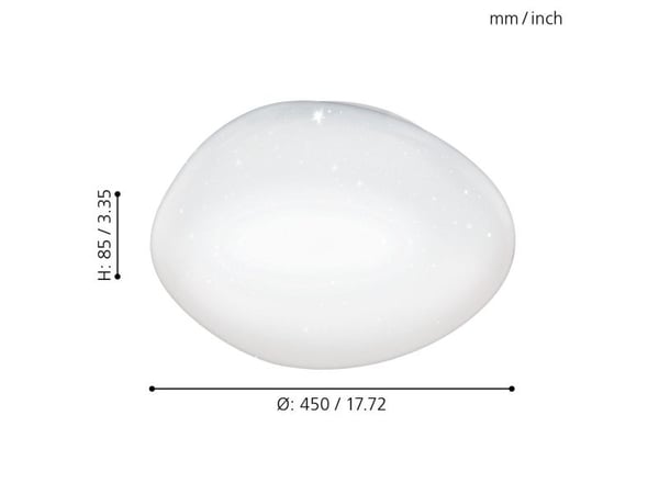 EGLO SILERAS takplafond 2500 lm Ø450 HVIT