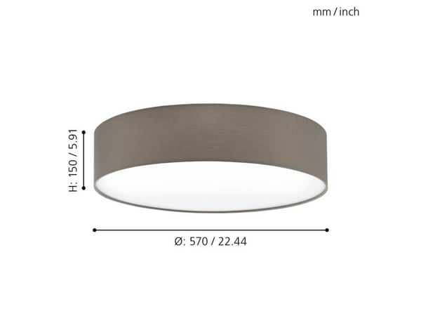 EGLO PASTERI LOFT 3L Ø570 TAUPE