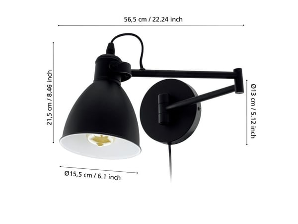 EGLO SAN PERI VÆG SORT