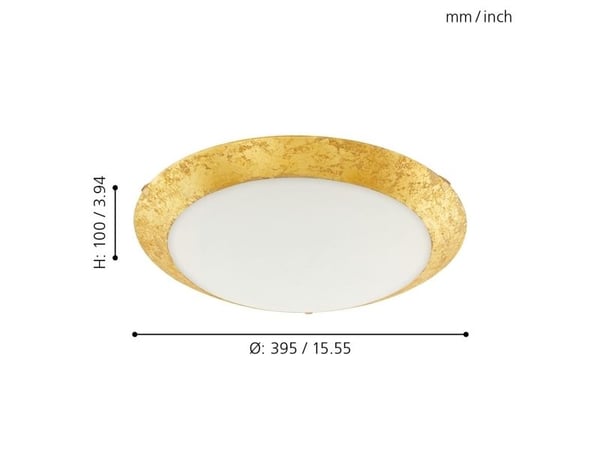EGLO MONTENOVO taklampe 1500LM Ø395 gull