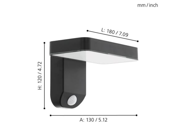 EGLO 98191, Vegglys, Sort, Plast, Fasade, Hvit, Bevegelse sensor