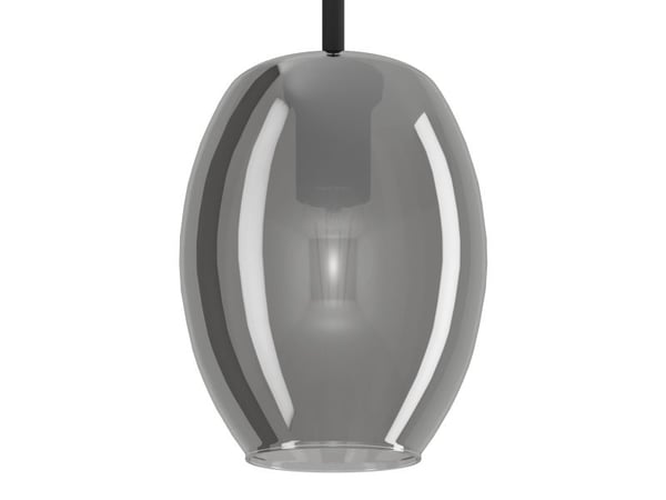 EGLO CADAQUES, Fleksibel montering, Sort, Gjennomsiktig, Sort, Glass, Stål, Rund, Stue