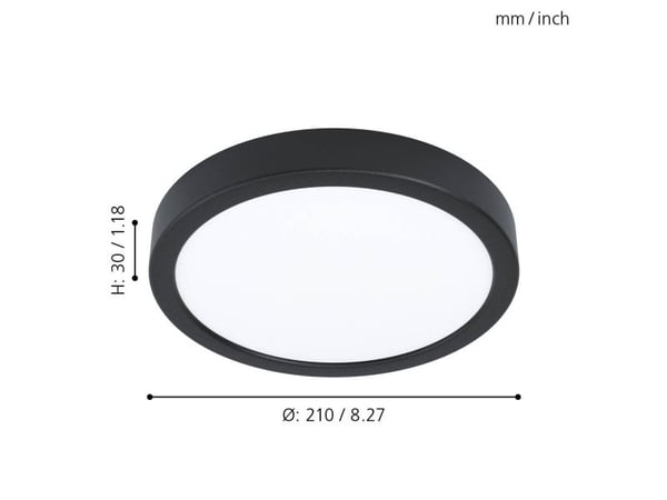 EGLO Fueva 5, 1 ampuller, LED, IP20, Sort, Hvit