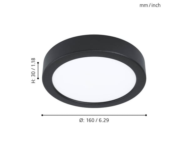EGLO Fueva 5, LED, 4000 K, 1350 lm, IP20, Sort, Hvit