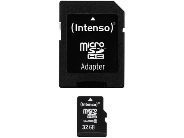 Intenso Class 10 - Flashminnekort (microSDHC til SD-adapter inkludert) - 32 GB - Class 10 - microSDHC