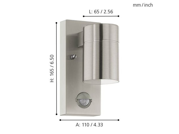 EGLO RIGA 5 UTENDØRS VEGG/SENSOR IP44 RS