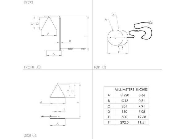 EGLO Narices, Sort, Gull, Stål, Universell, Sort, IP20, II