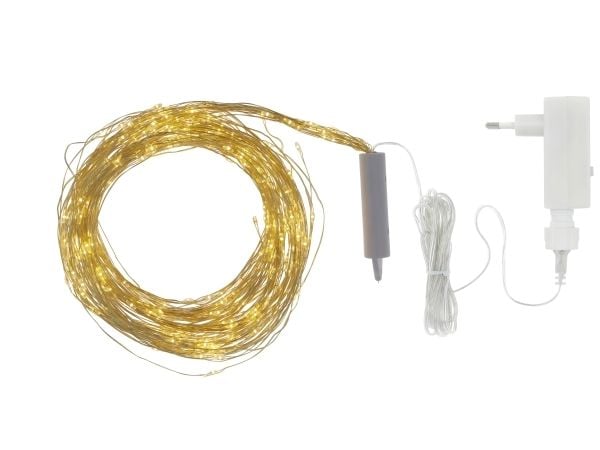 Sirius Knirke Lyskæde - Klar/Guld - 15 kæder med i alt 350 LED