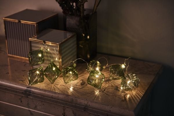 Sirius Nellie lasikranssi - 8 LED - vihreä
