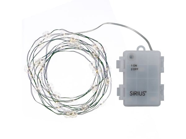 Sirius Nynne snøfnugg lysslynge - 40 LED - klar/grønn