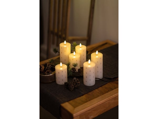 Sirius Sille laddningsbart blockljus vit/silver - 3 st